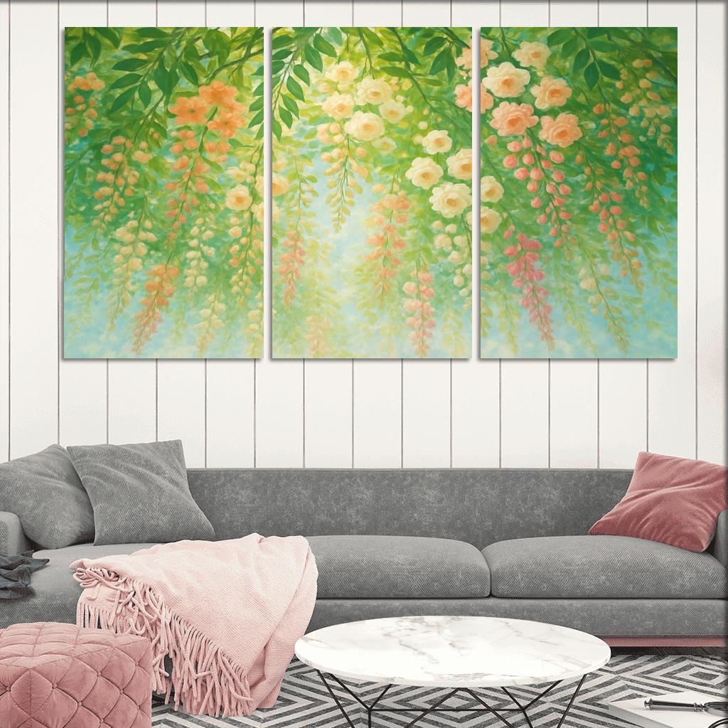 Emerald Canopy Of Hanging Petals premium artwork frames
