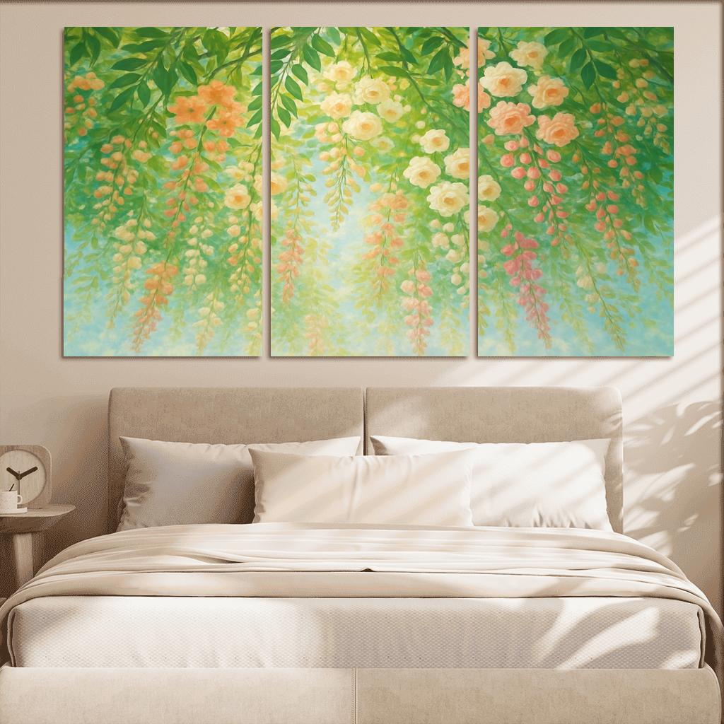 Emerald Canopy Of Hanging Petals premium artwork frames