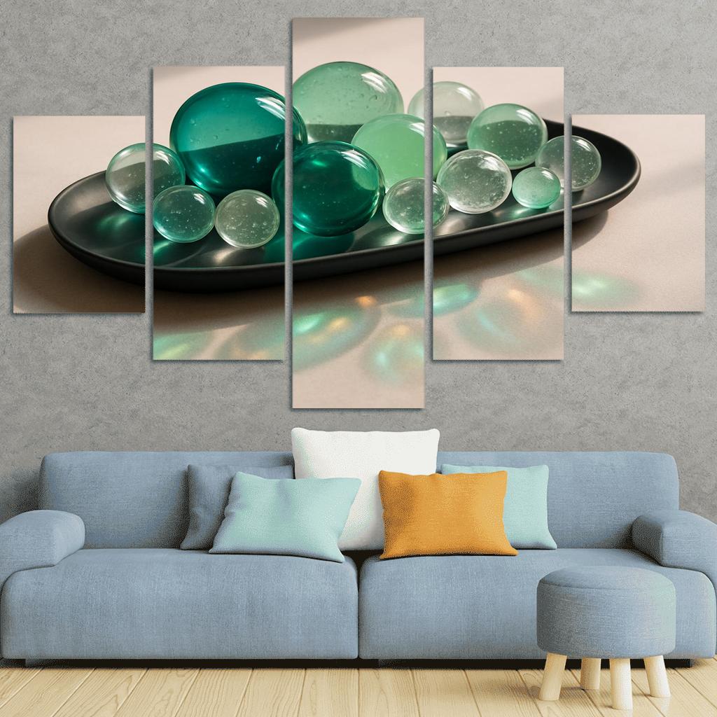 Sculpted Glass Orb Cluster Table Centerpiece modern paintings frame