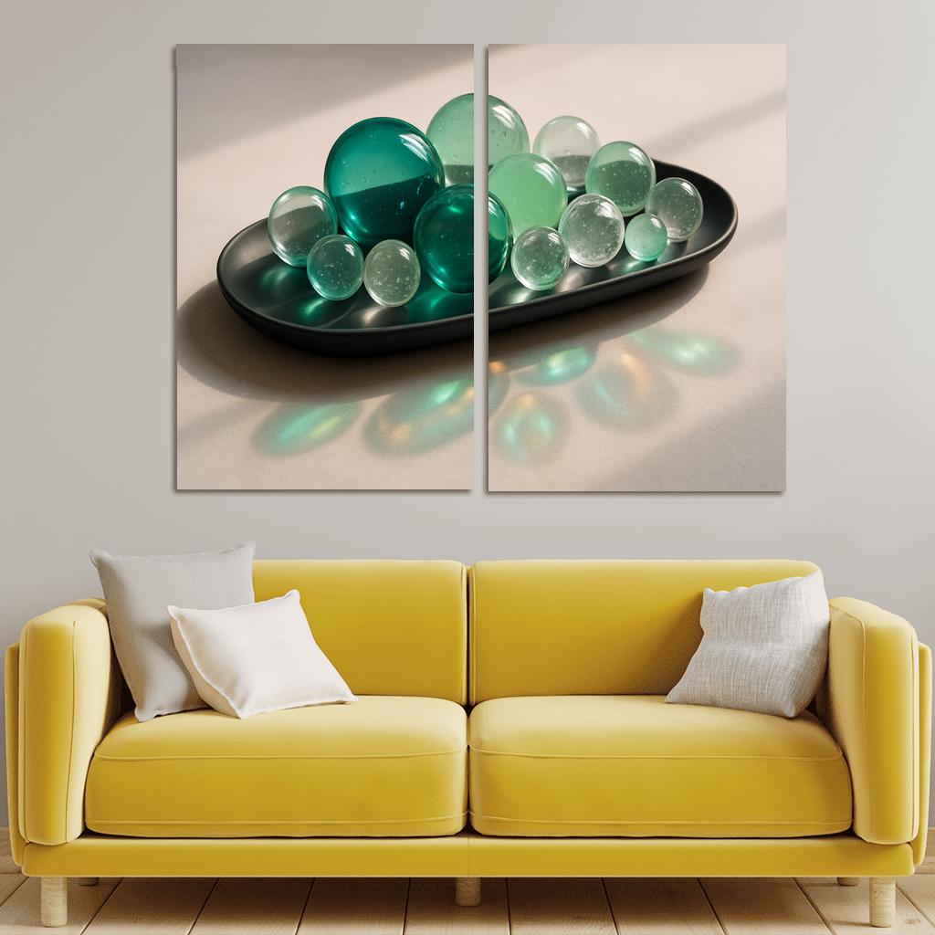 Sculpted Glass Orb Cluster Table Centerpiece modern paintings frame