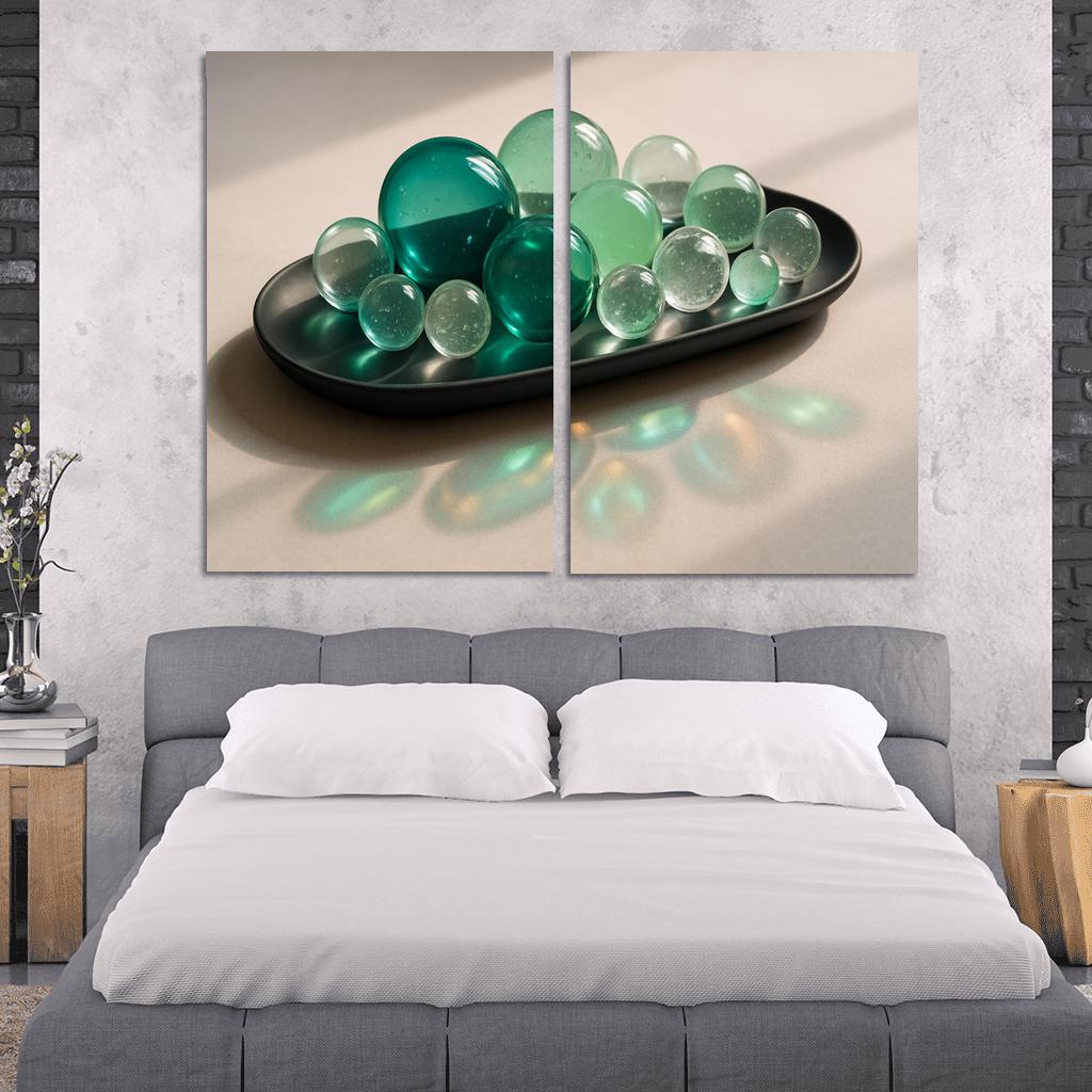 Sculpted Glass Orb Cluster Table Centerpiece modern paintings frame