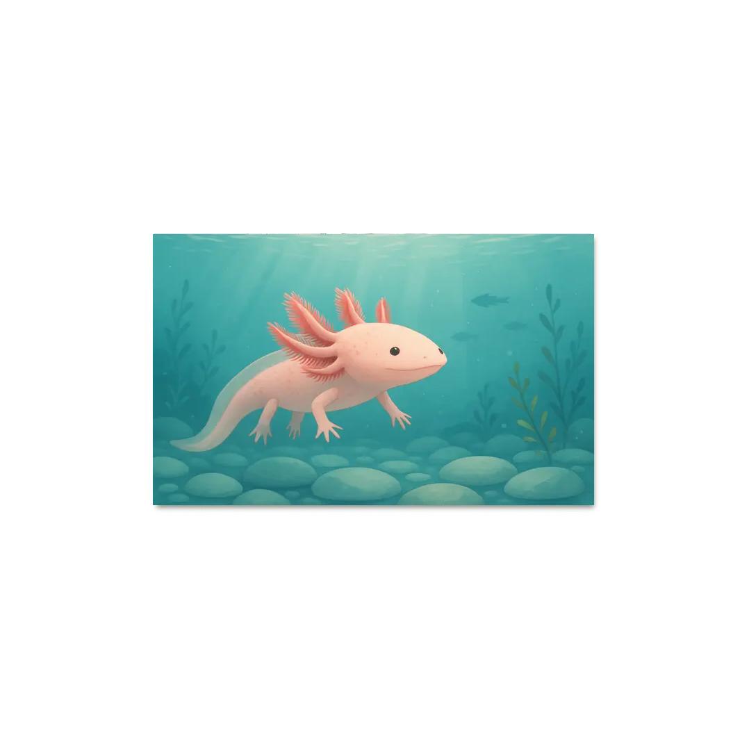 The Curious Axolotl In A Crystal Clear Lake decor