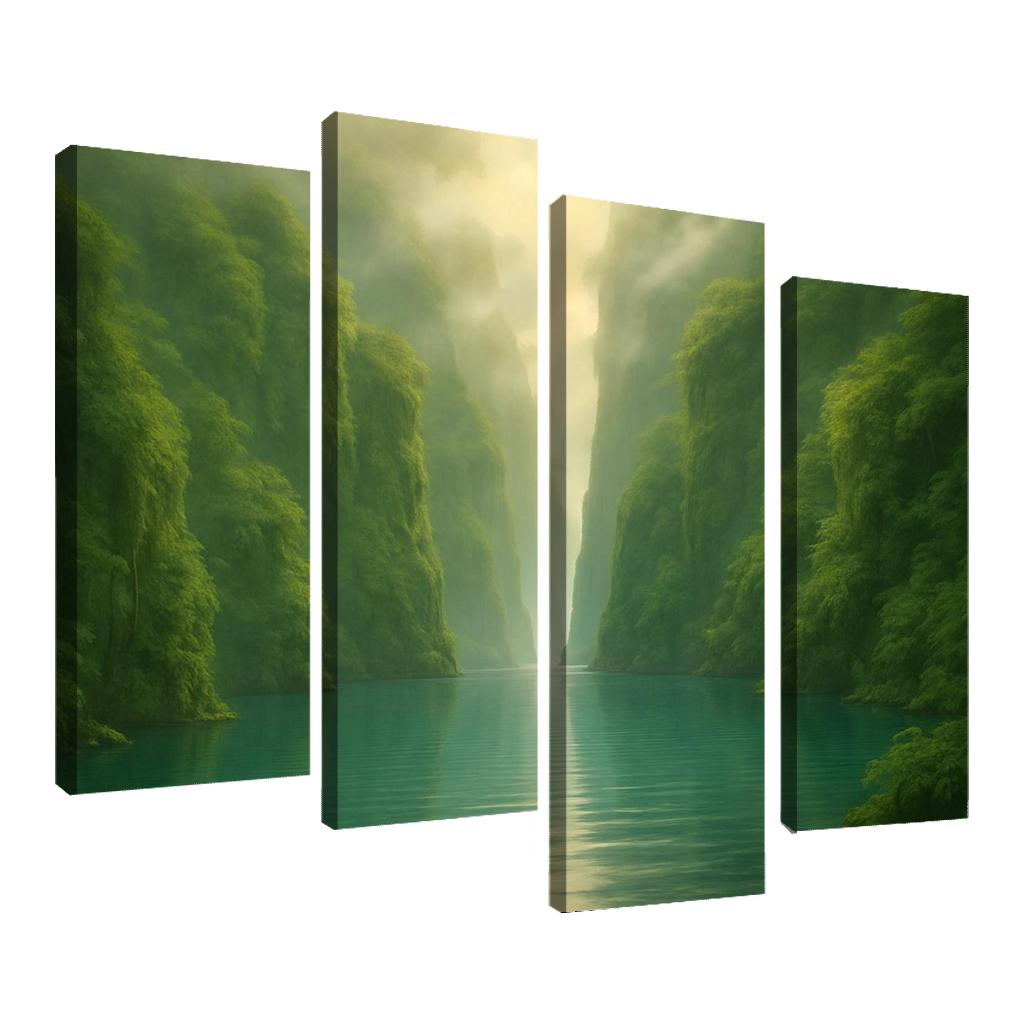 Hidden Lagoon Beneath The Jade Cliffs oil paintings frame