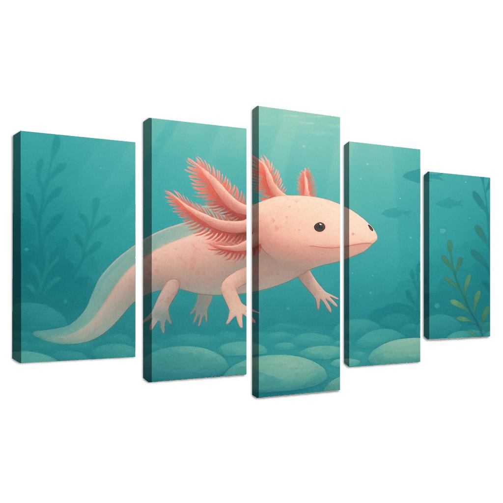 The Curious Axolotl In A Crystal Clear Lake decor