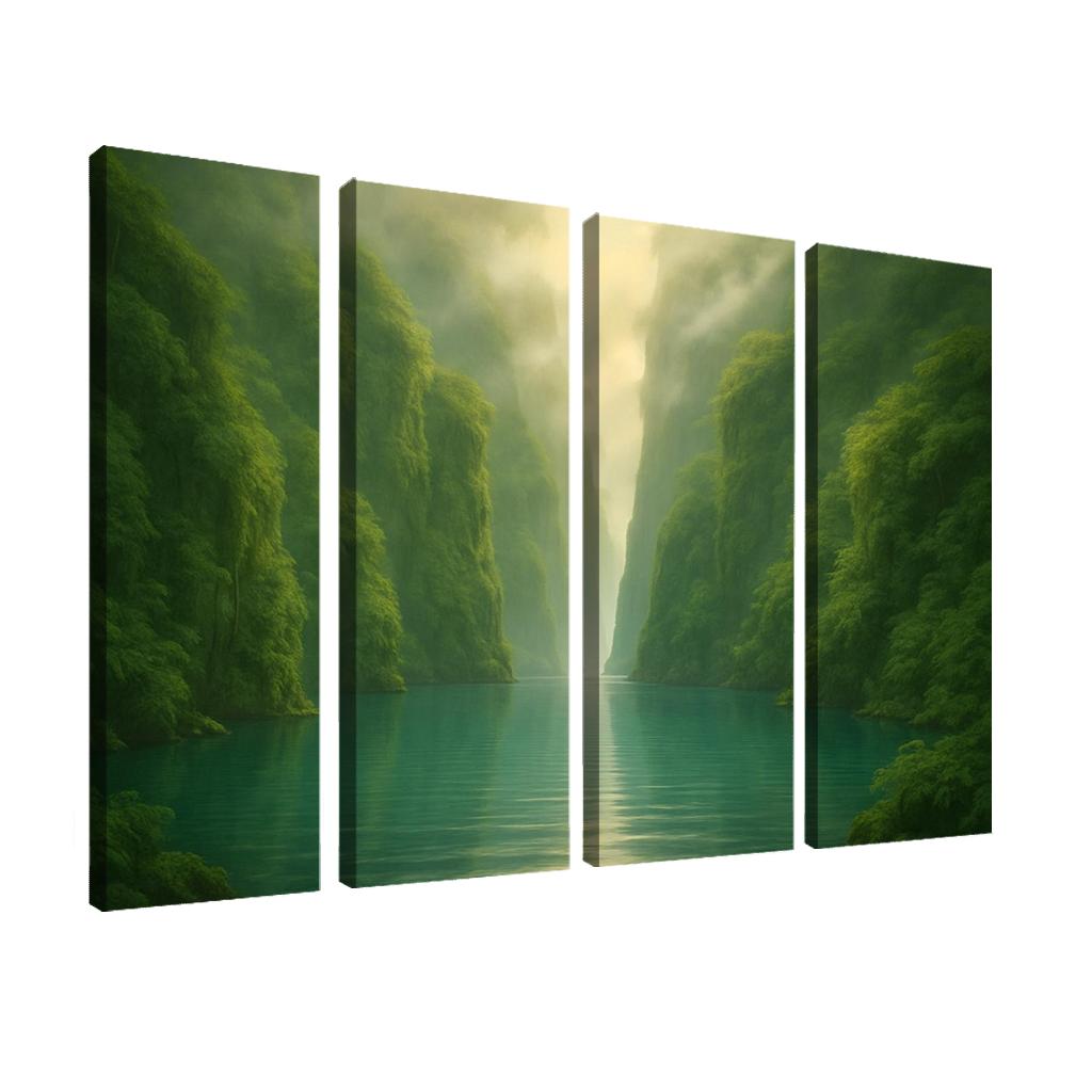Hidden Lagoon Beneath The Jade Cliffs oil paintings frame