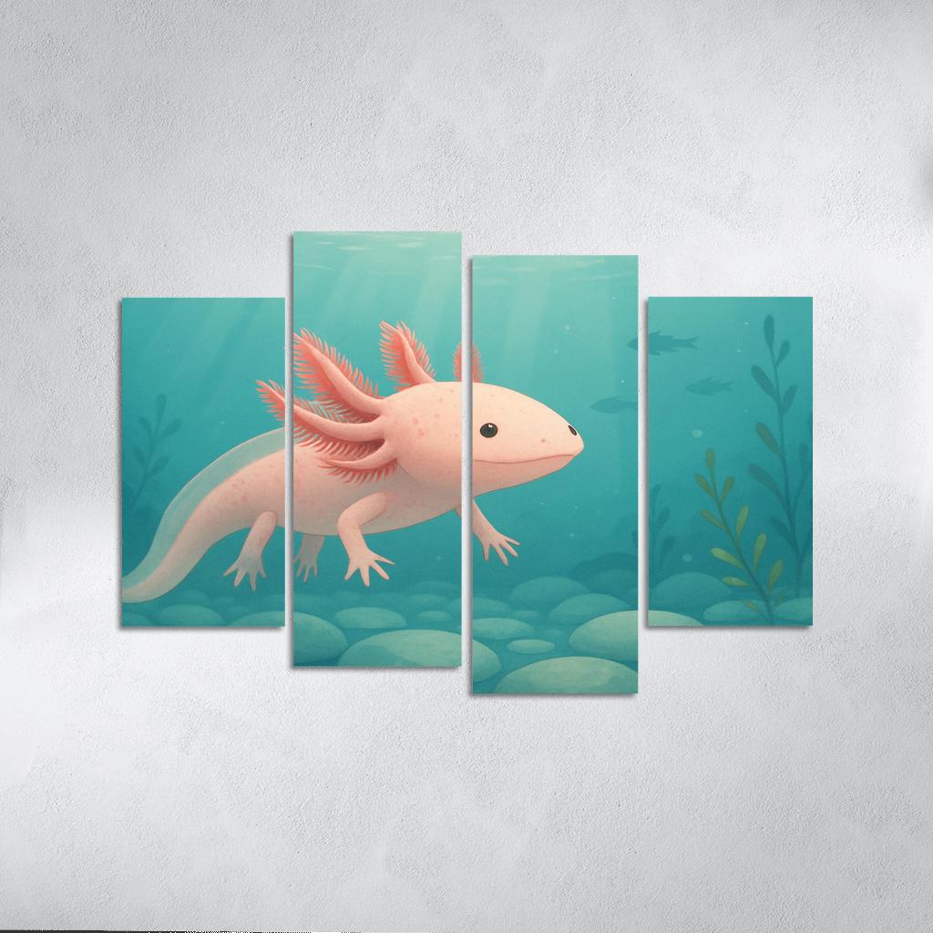 The Curious Axolotl In A Crystal Clear Lake decor