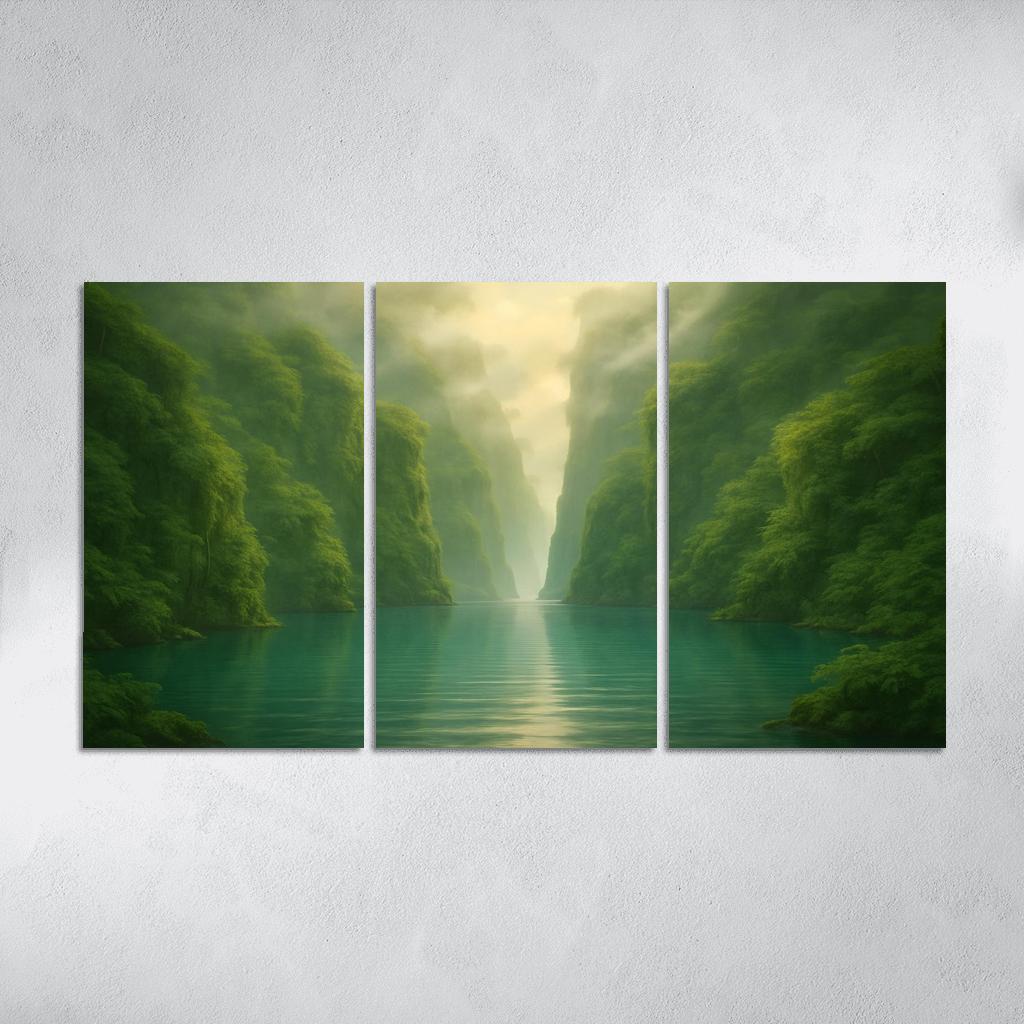 Hidden Lagoon Beneath The Jade Cliffs oil paintings frame