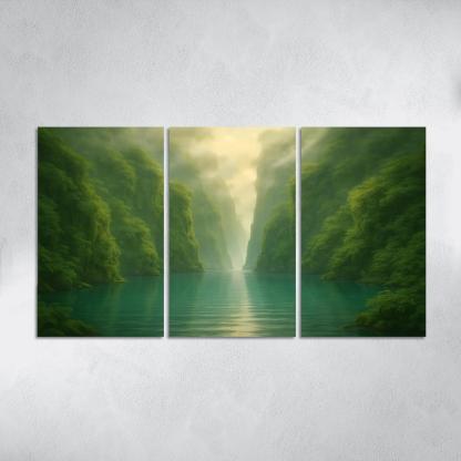 Hidden Lagoon Beneath The Jade Cliffs oil paintings frame