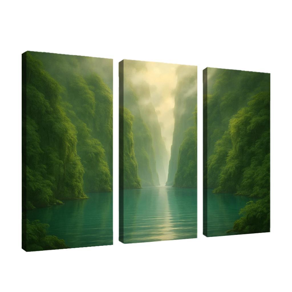 Hidden Lagoon Beneath The Jade Cliffs oil paintings frame