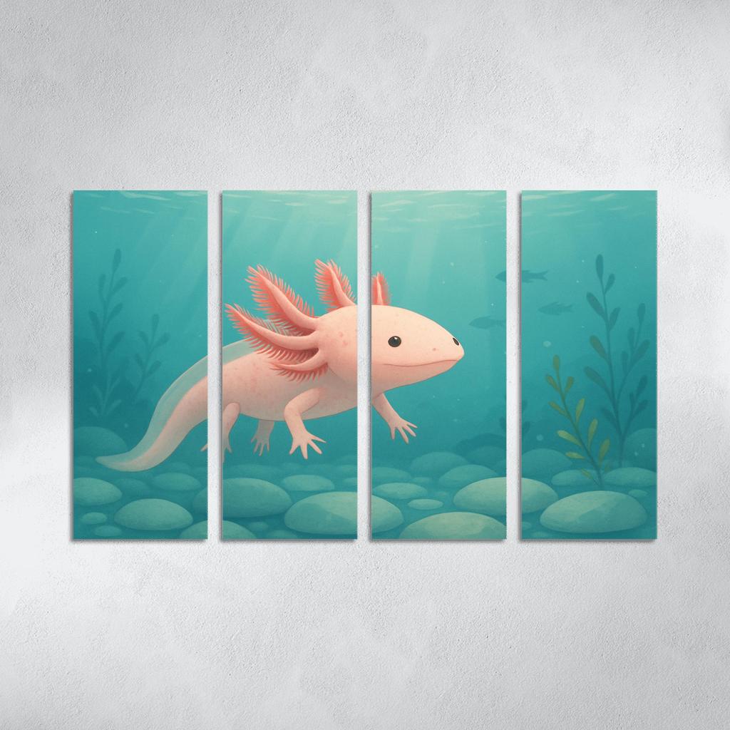 The Curious Axolotl In A Crystal Clear Lake decor