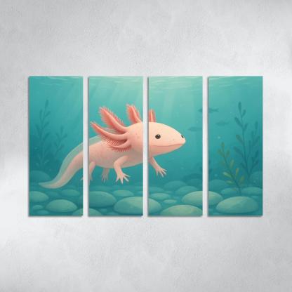 The Curious Axolotl In A Crystal Clear Lake decor