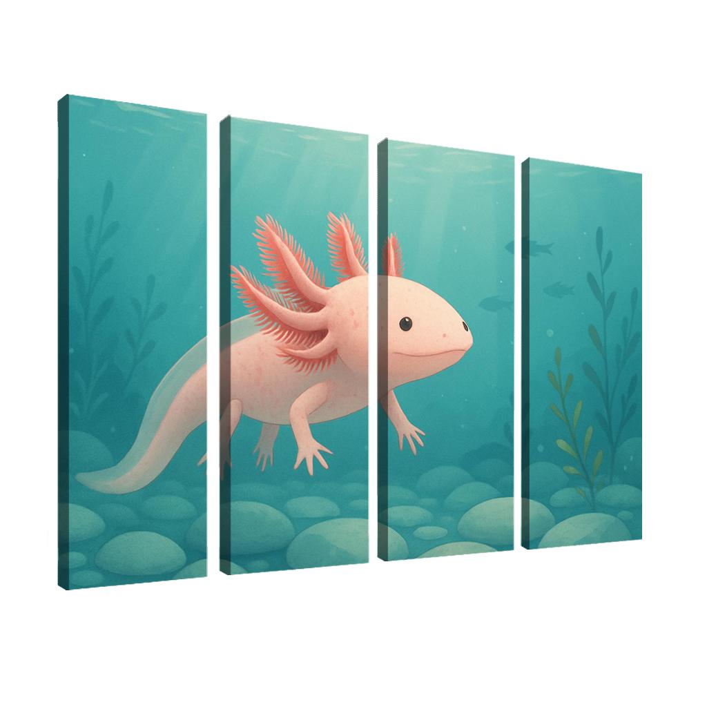 The Curious Axolotl In A Crystal Clear Lake decor
