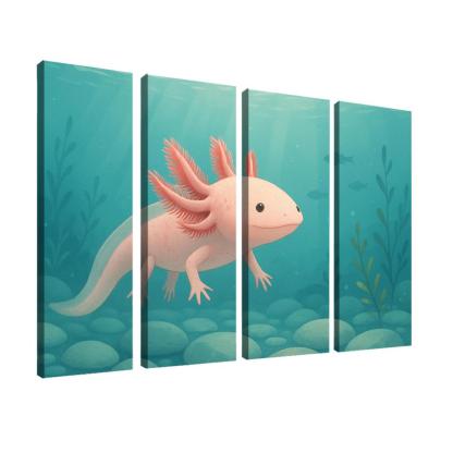 The Curious Axolotl In A Crystal Clear Lake decor