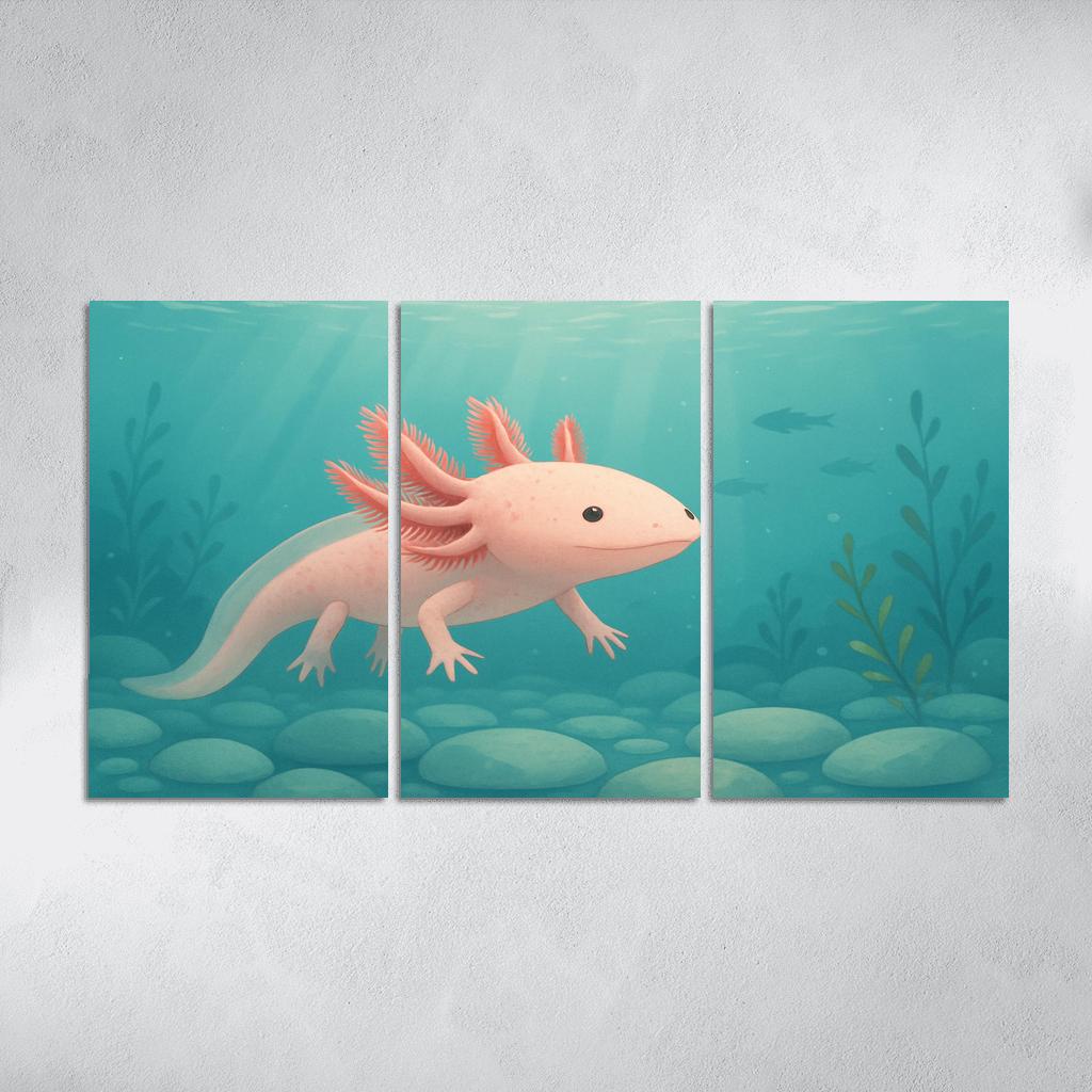 The Curious Axolotl In A Crystal Clear Lake decor