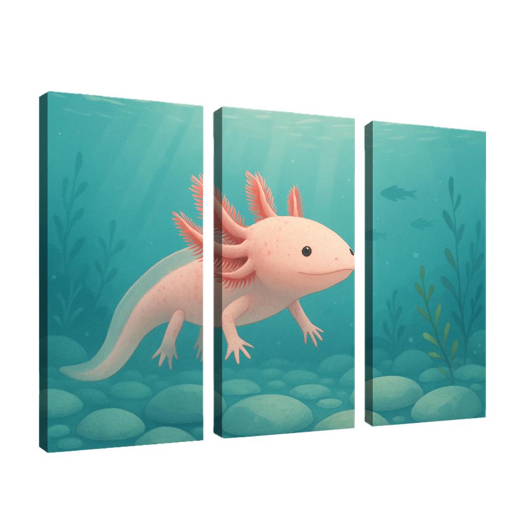 The Curious Axolotl In A Crystal Clear Lake decor