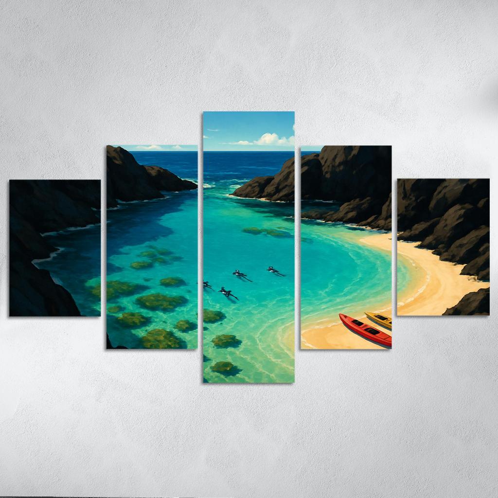 Crystal Lagoon Headland framed paintings