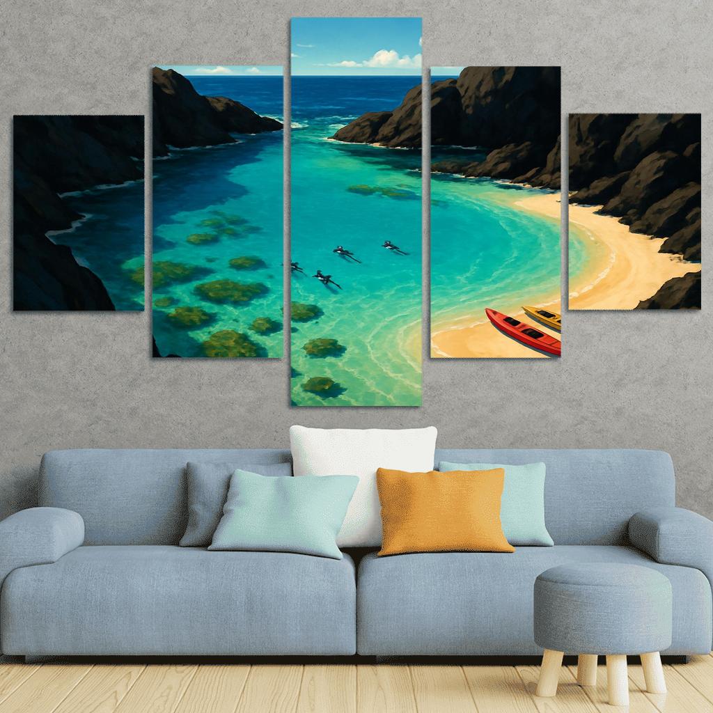 Crystal Lagoon Headland framed paintings