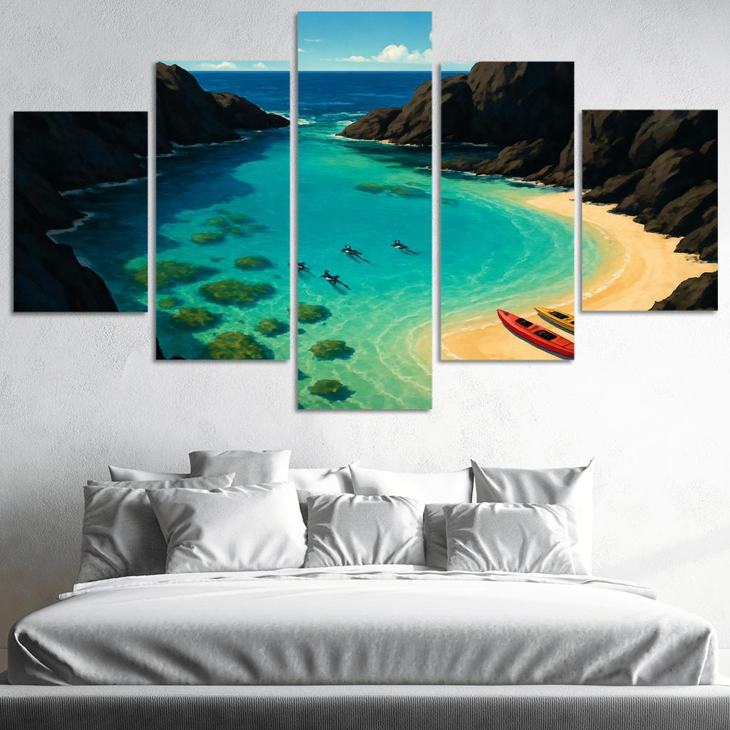 Crystal Lagoon Headland framed paintings