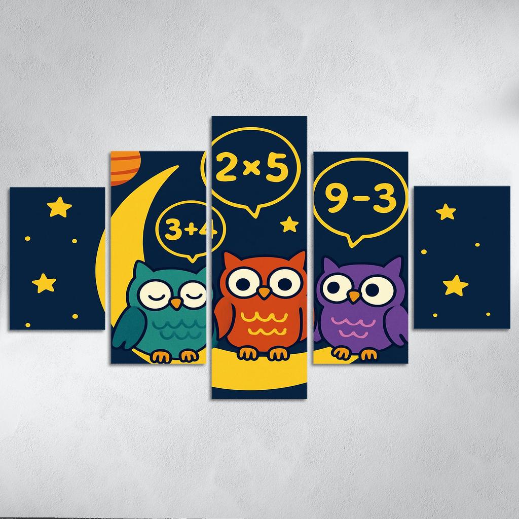 Moonlight Maths With The Cosmic Owls custom paintings frame