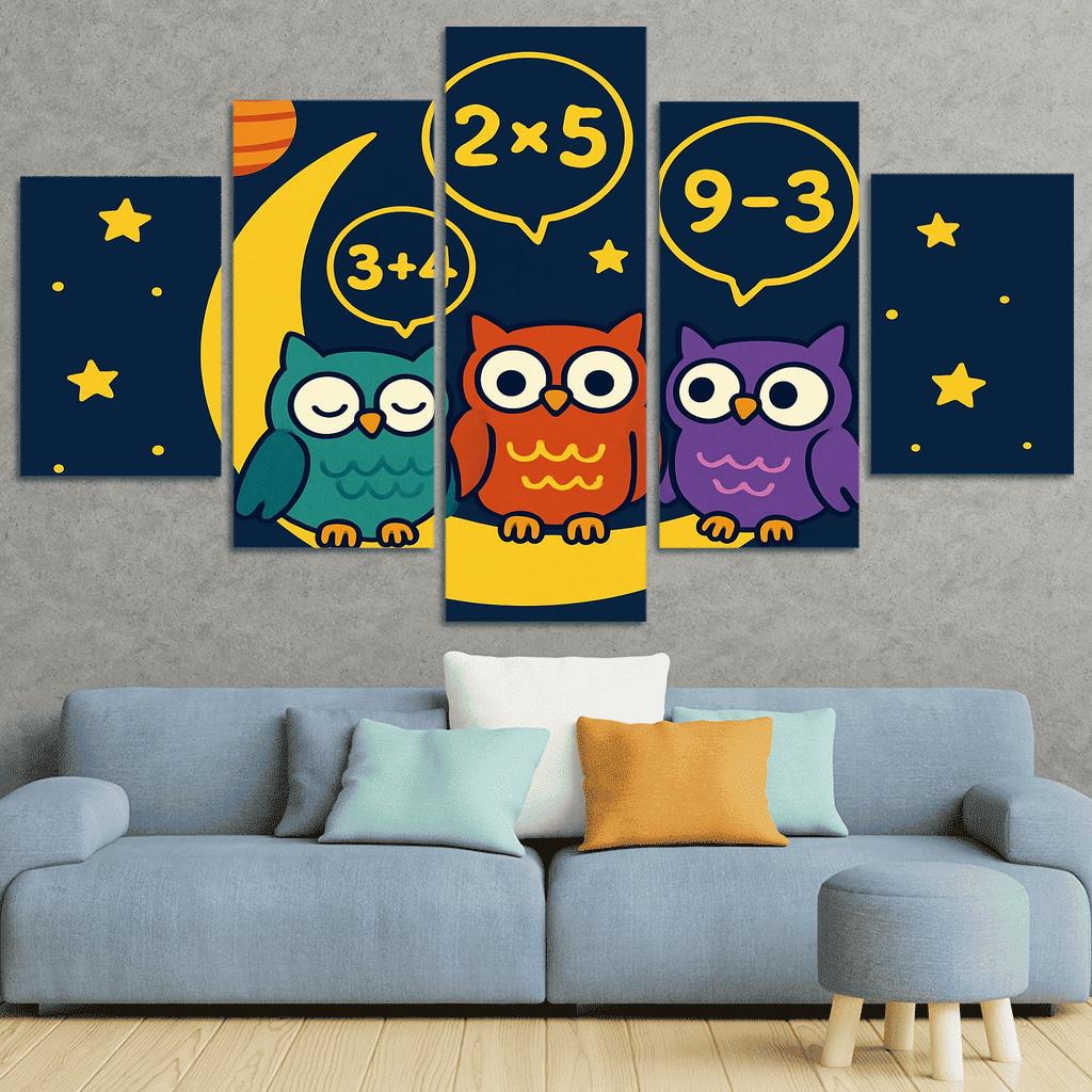 Moonlight Maths With The Cosmic Owls custom paintings frame