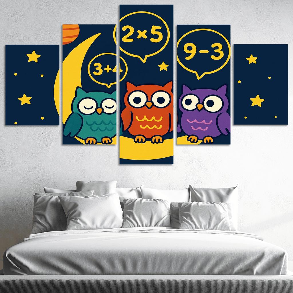 Moonlight Maths With The Cosmic Owls custom paintings frame