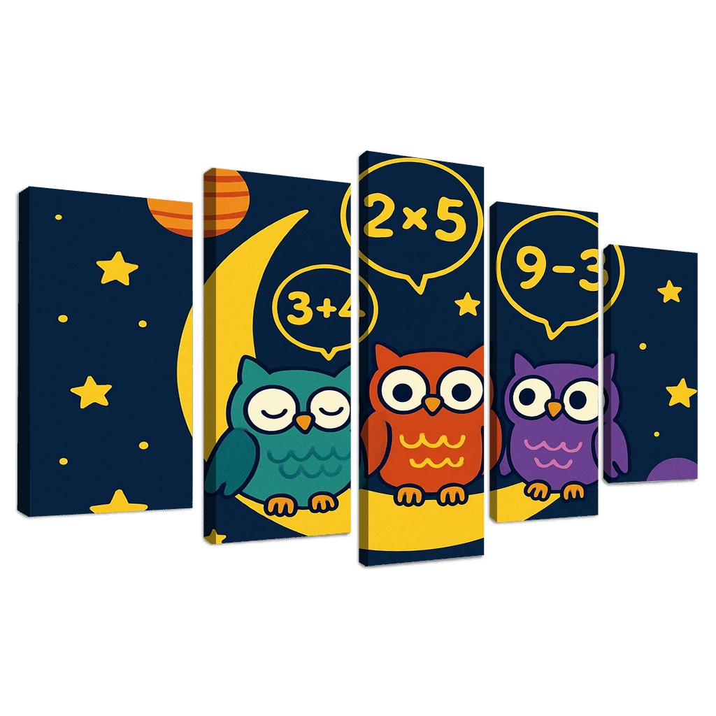 Moonlight Maths With The Cosmic Owls custom paintings frame