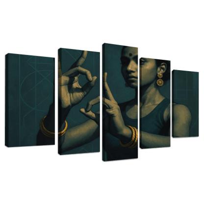 Urban Mudra Neo Classical Hand Dance framed paintings