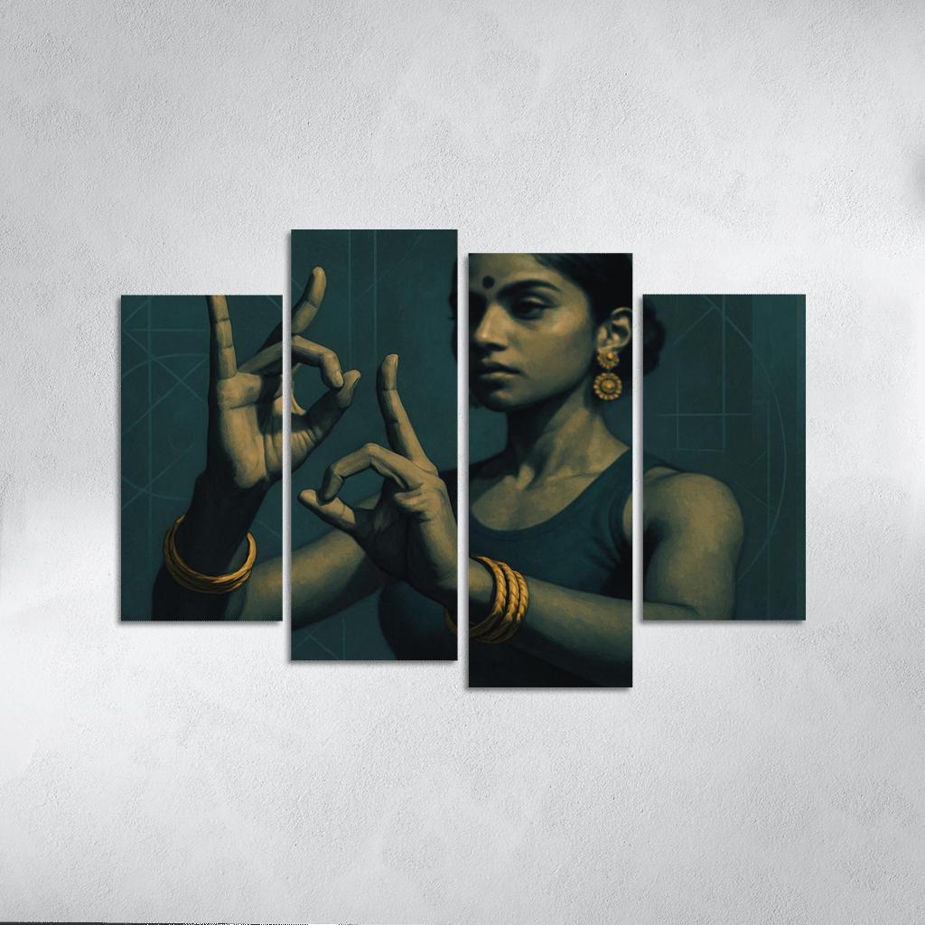 Urban Mudra Neo Classical Hand Dance framed paintings