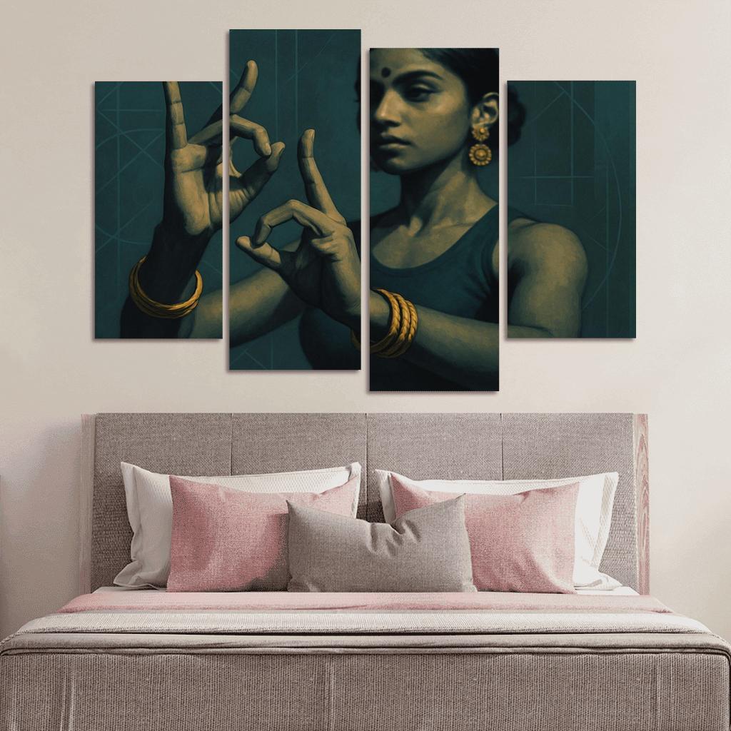 Urban Mudra Neo Classical Hand Dance framed paintings