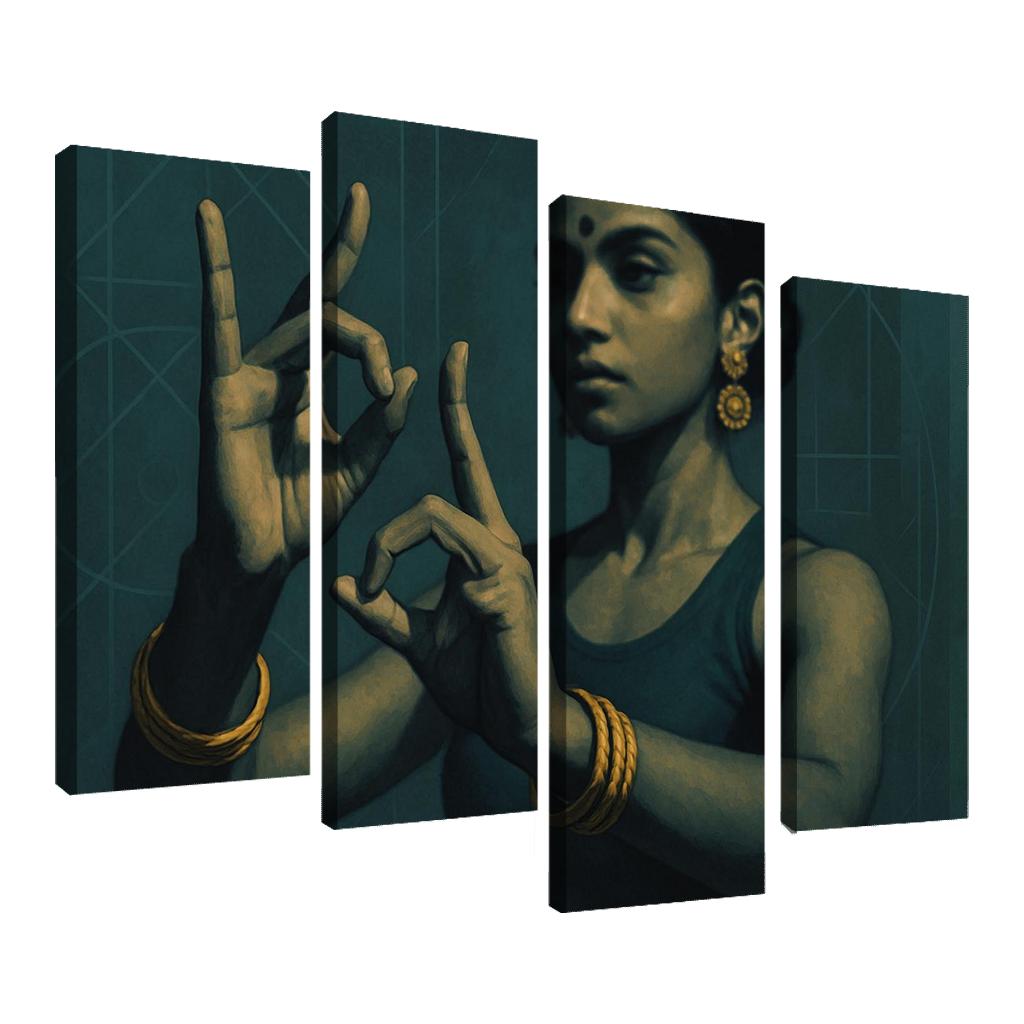 Urban Mudra Neo Classical Hand Dance framed paintings