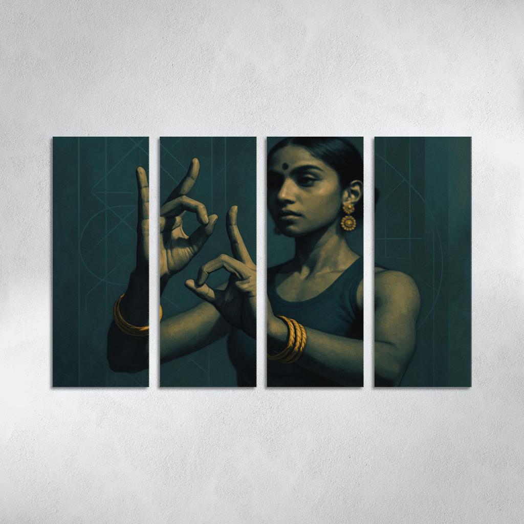 Urban Mudra Neo Classical Hand Dance framed paintings