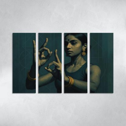 Urban Mudra Neo Classical Hand Dance framed paintings