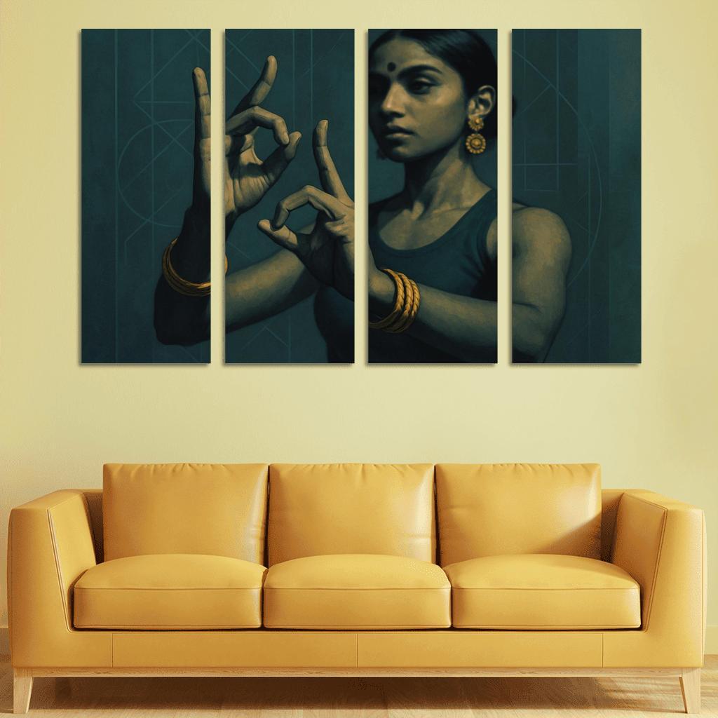 Urban Mudra Neo Classical Hand Dance framed paintings