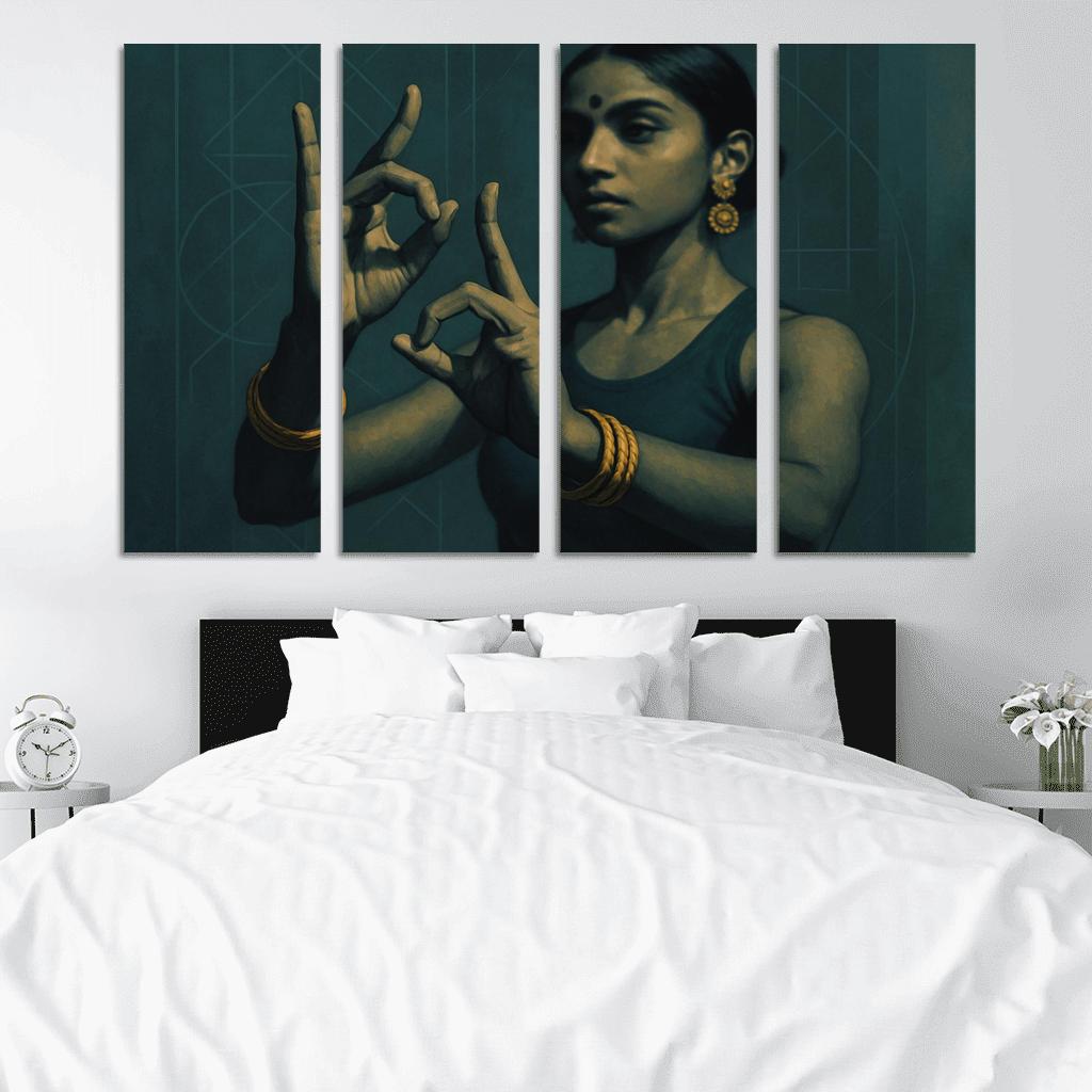 Urban Mudra Neo Classical Hand Dance framed paintings