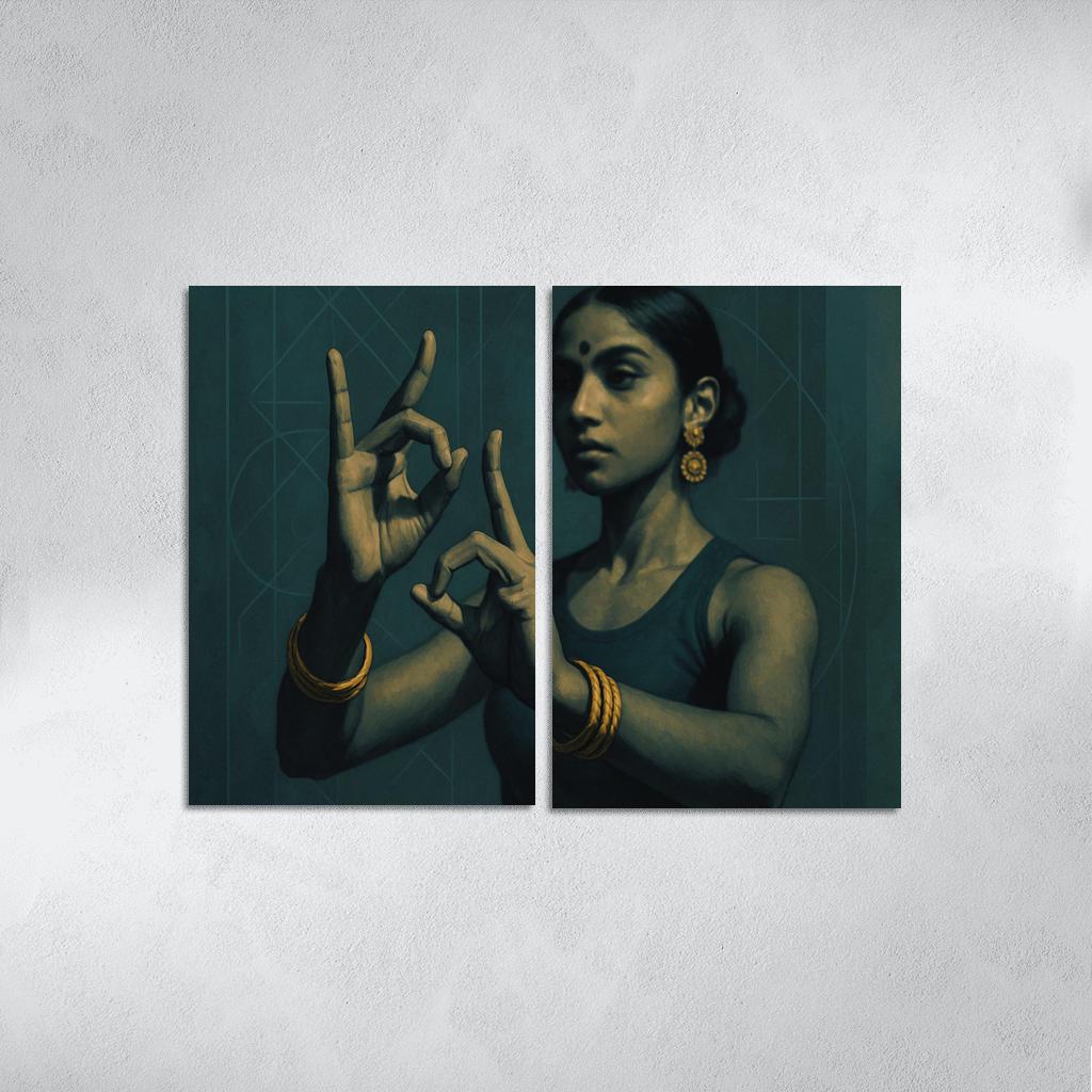 Urban Mudra Neo Classical Hand Dance framed paintings