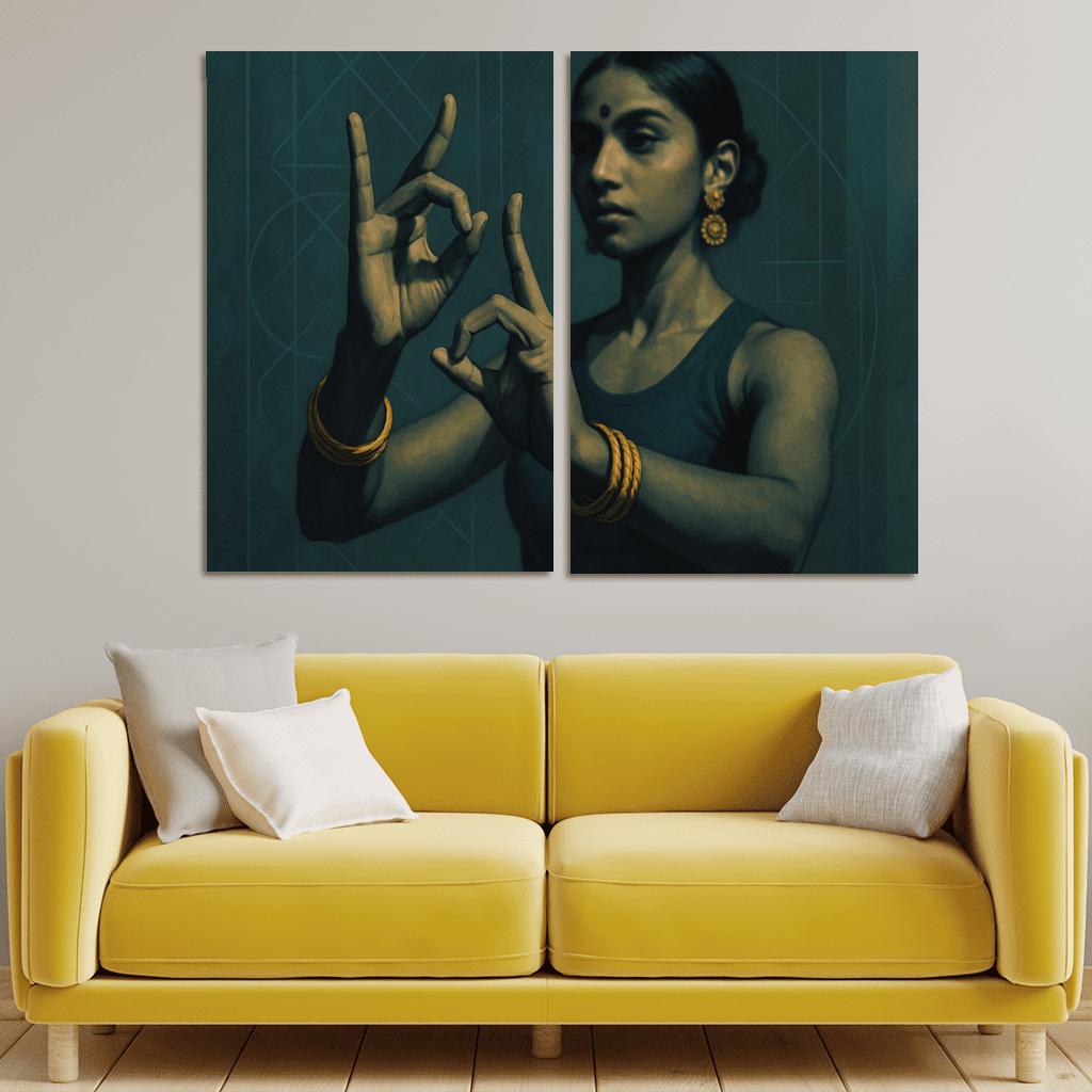 Urban Mudra Neo Classical Hand Dance framed paintings