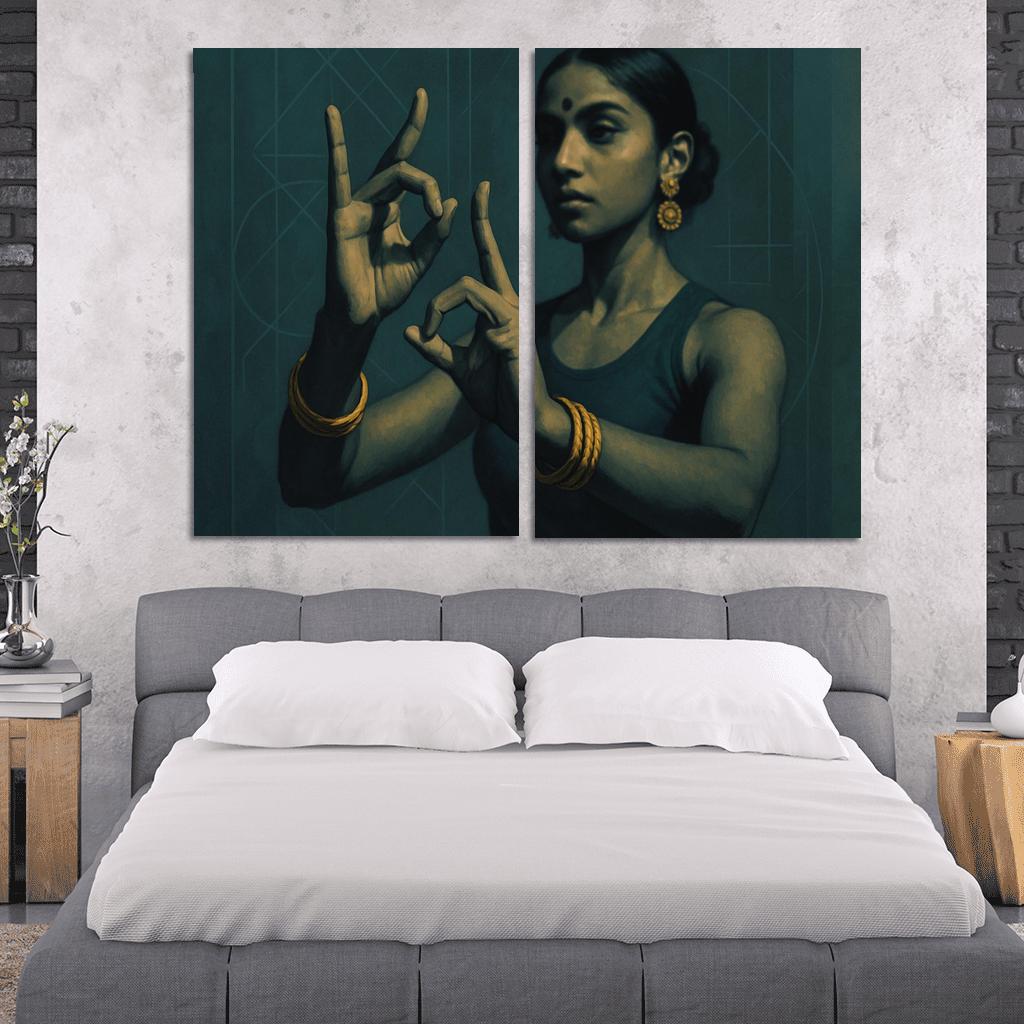 Urban Mudra Neo Classical Hand Dance framed paintings