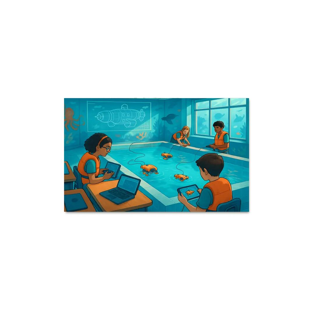 Immersive Ocean Robotics Classroom abstract paintings frame
