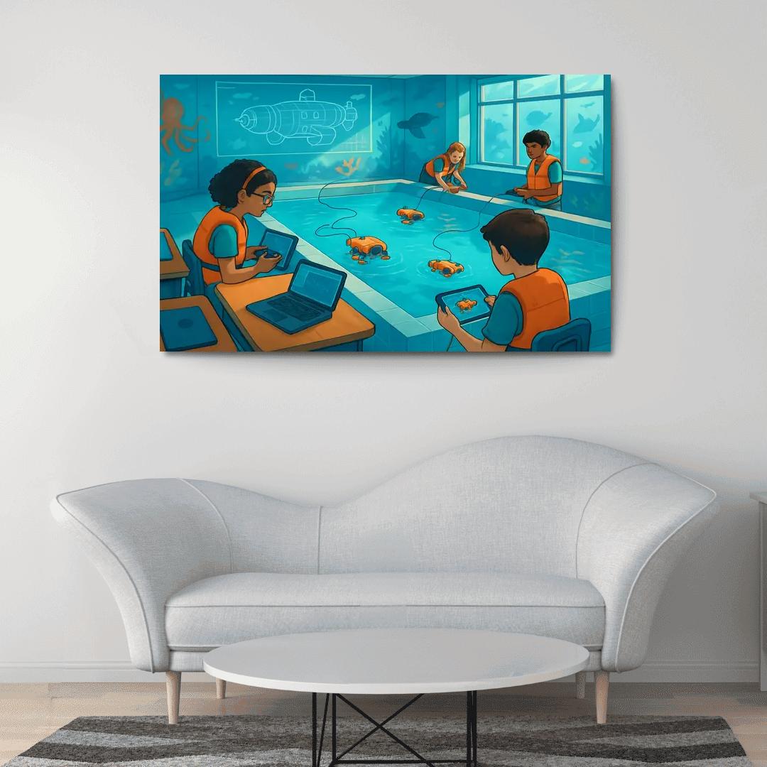Immersive Ocean Robotics Classroom abstract paintings frame