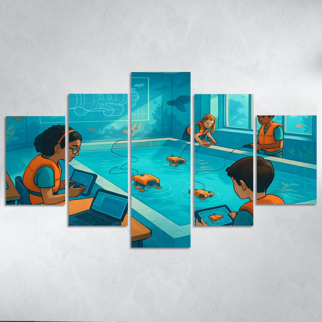 Immersive Ocean Robotics Classroom abstract paintings frame