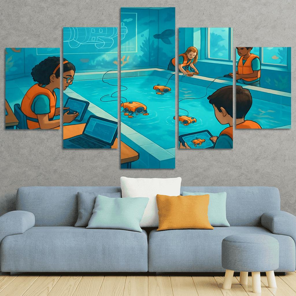 Immersive Ocean Robotics Classroom abstract paintings frame