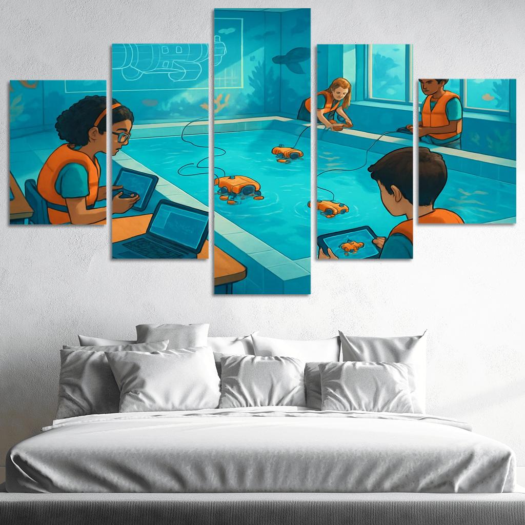 Immersive Ocean Robotics Classroom abstract paintings frame