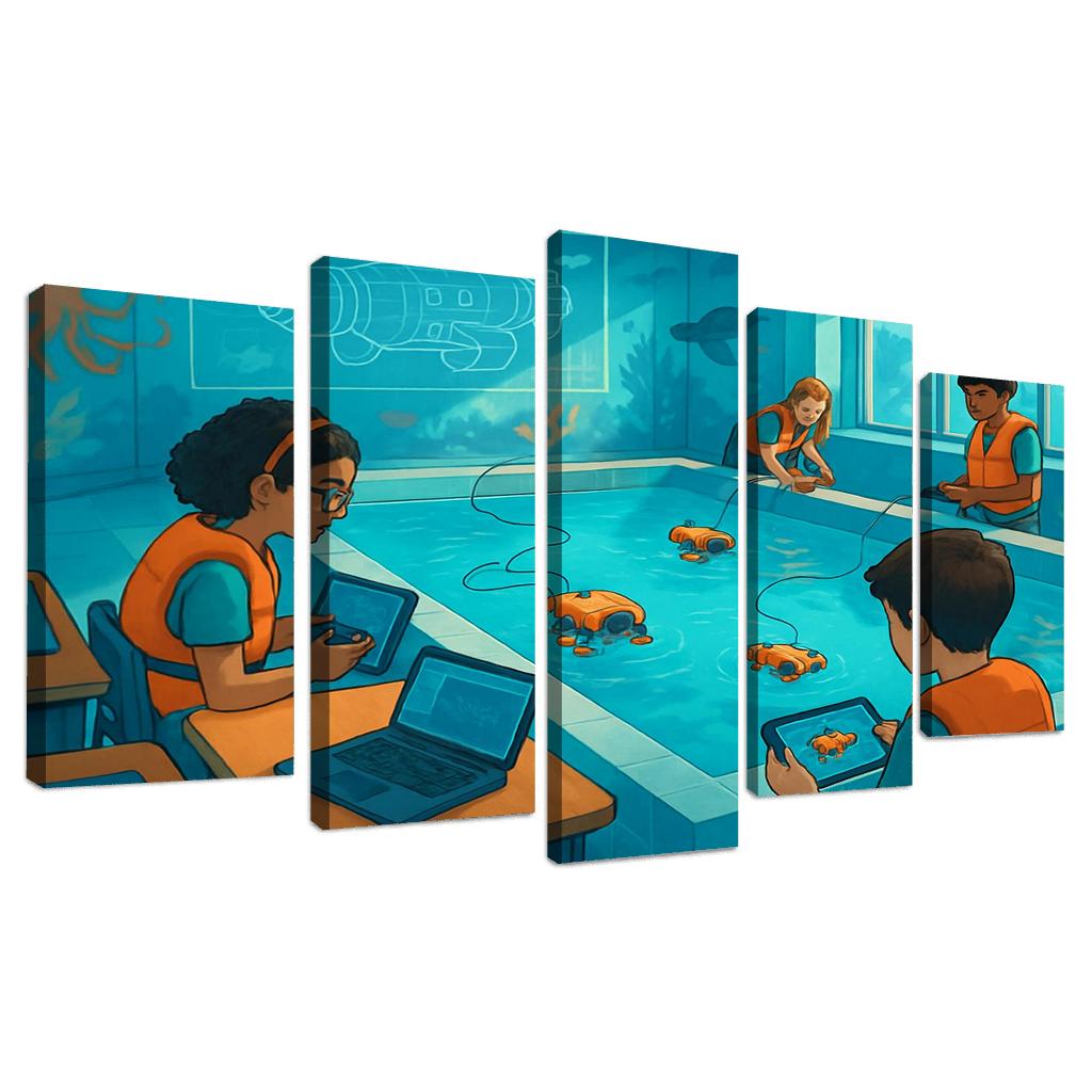Immersive Ocean Robotics Classroom abstract paintings frame