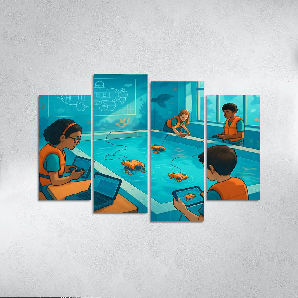 Immersive Ocean Robotics Classroom abstract paintings frame