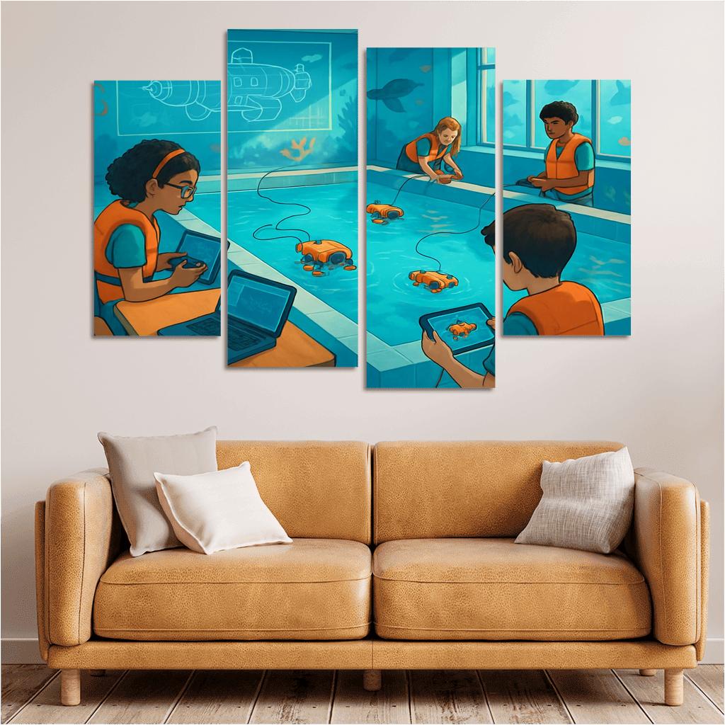 Immersive Ocean Robotics Classroom abstract paintings frame