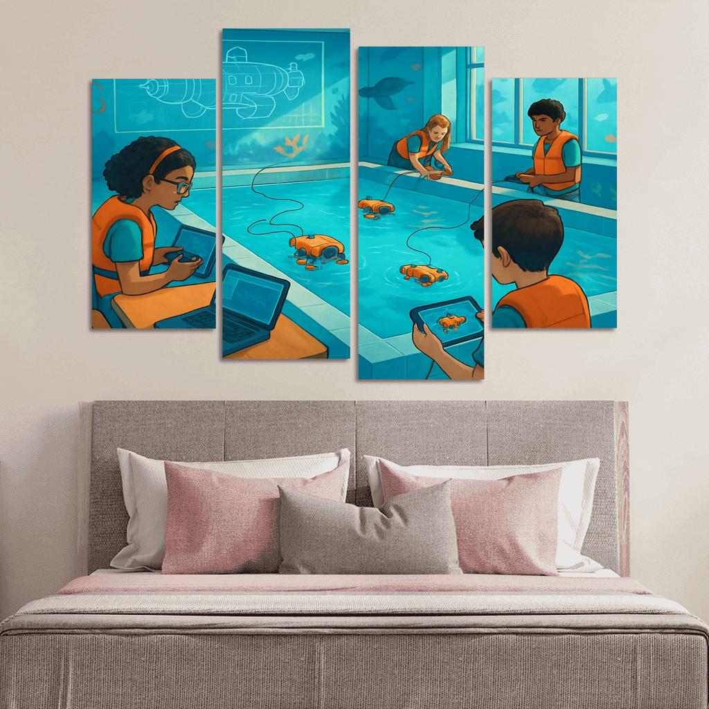 Immersive Ocean Robotics Classroom abstract paintings frame