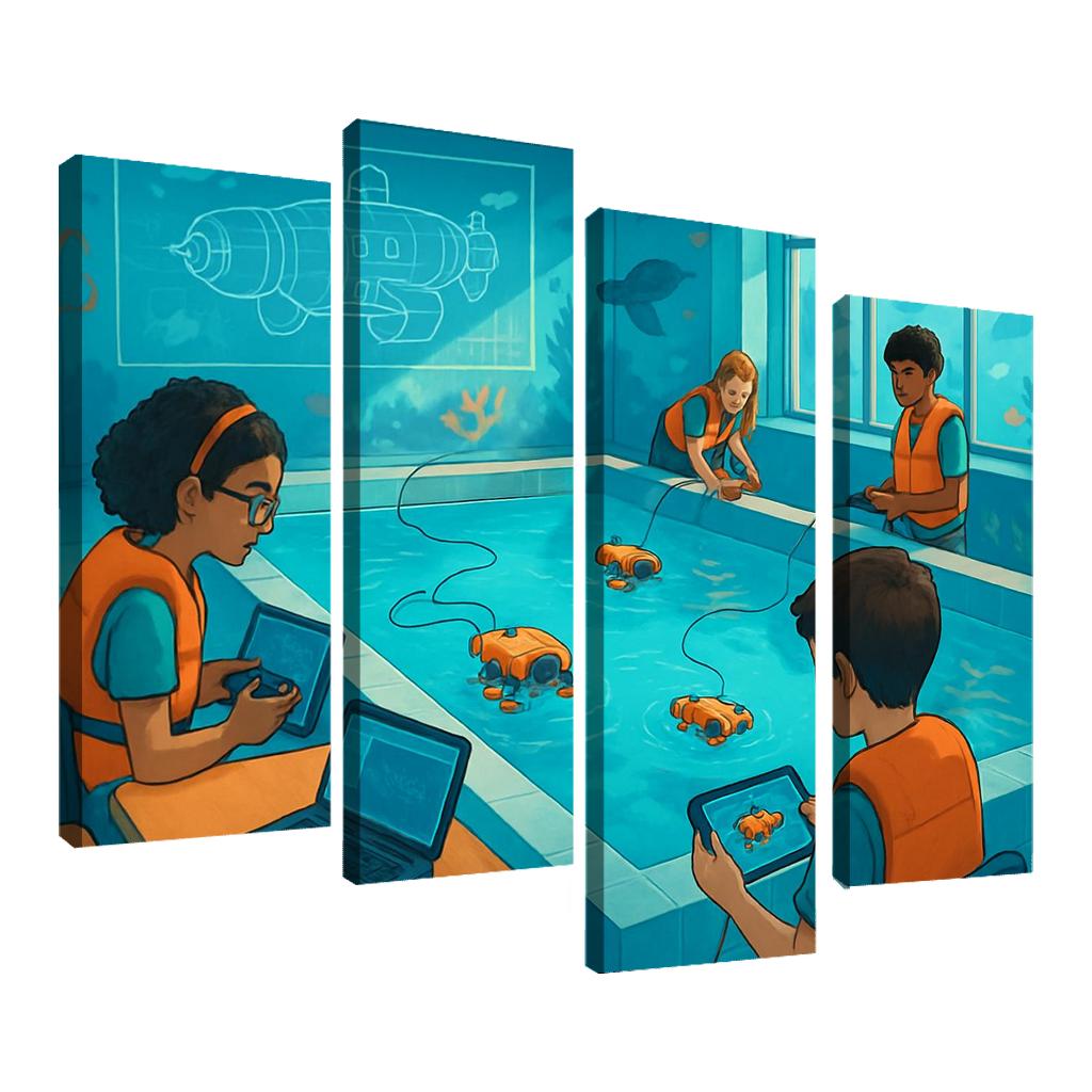 Immersive Ocean Robotics Classroom abstract paintings frame