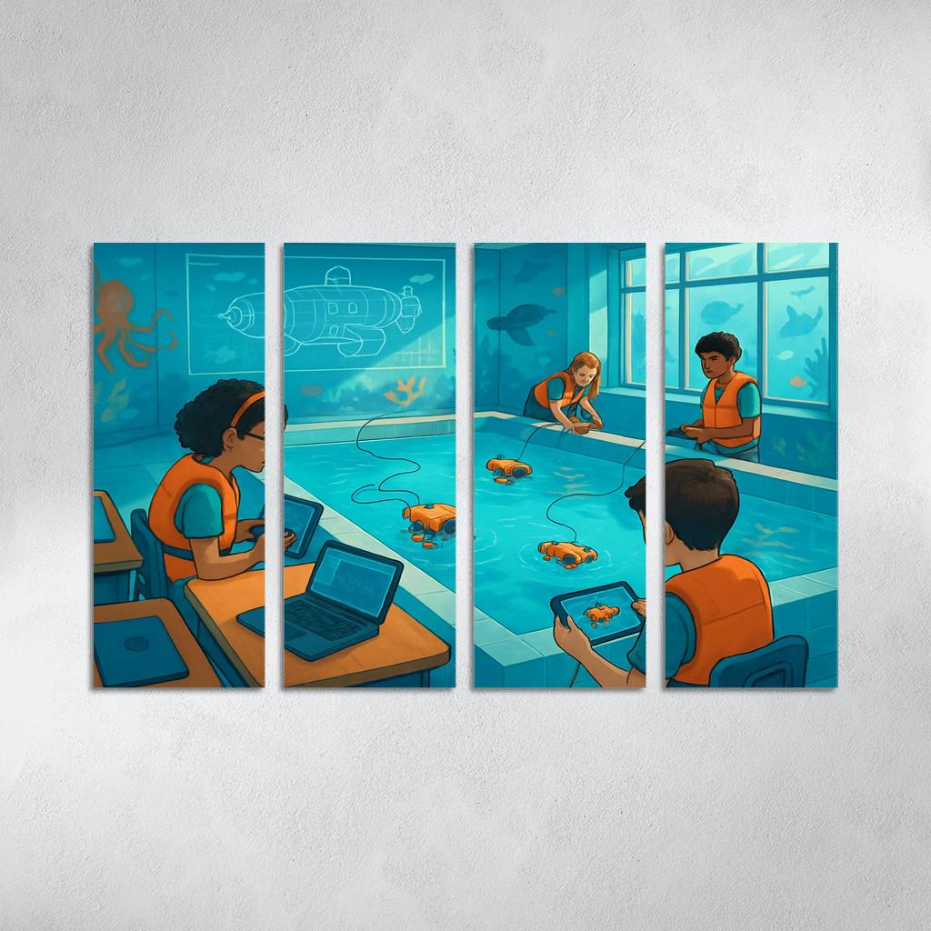 Immersive Ocean Robotics Classroom abstract paintings frame