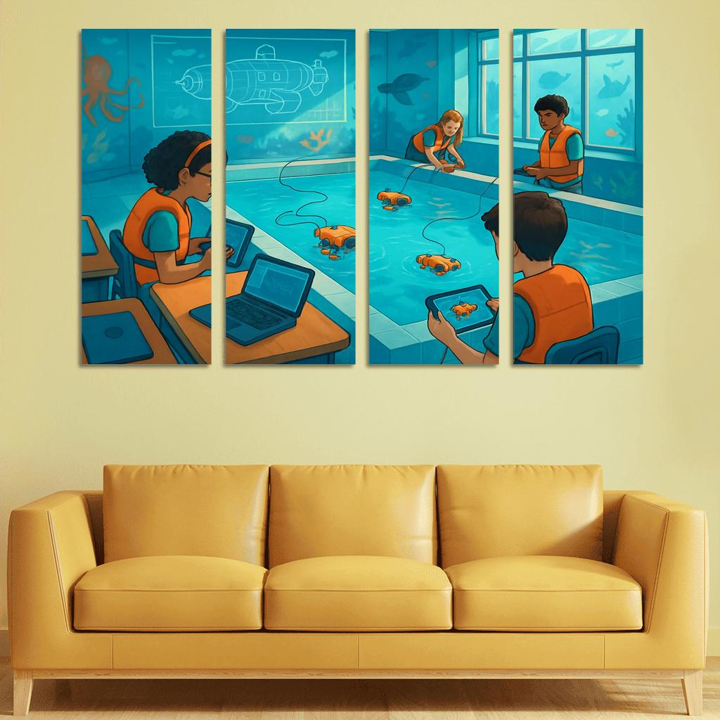 Immersive Ocean Robotics Classroom abstract paintings frame