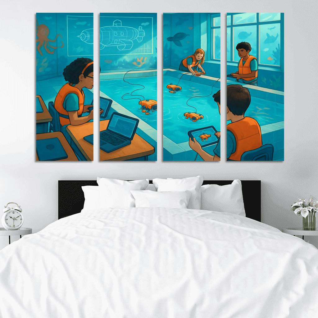 Immersive Ocean Robotics Classroom abstract paintings frame